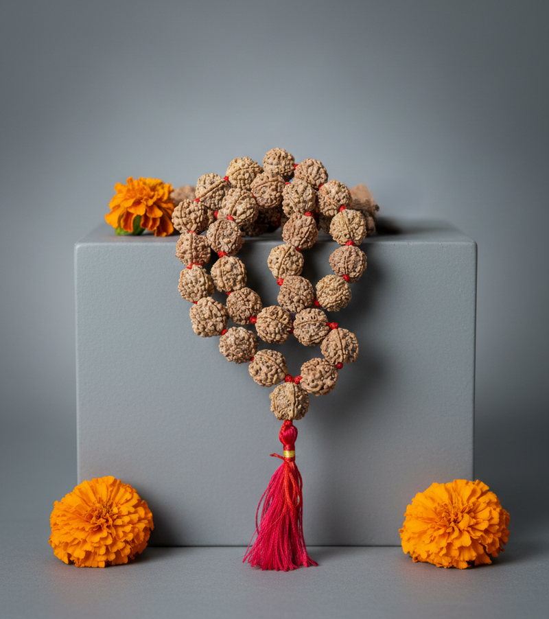 Buy 5 Mukhi Nepali Rudraksha 27 Bead Jap Mala – Original for Peace, Health & Meditation 🕉️