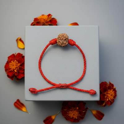 5 Mukhi Nepali Rudraksha bracelet adjustable thread original for peace protection and emotional balance