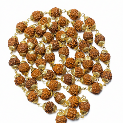 Gold Plated Rudraksha Mala Original & Lab Certified | Buy Online